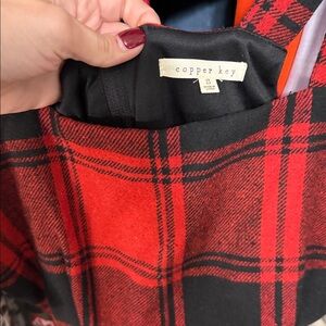 Copper key Dress - Size Small - Red And Black Plaid
